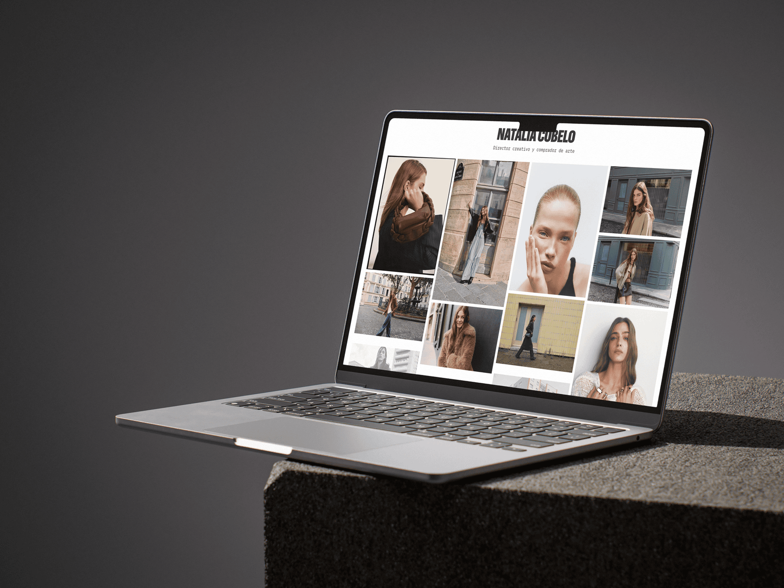 Mockup de portátil con el diseño web para Natalia Cubelo, proyecto de VIORLABS, agencia de diseño web y branding en Alicante